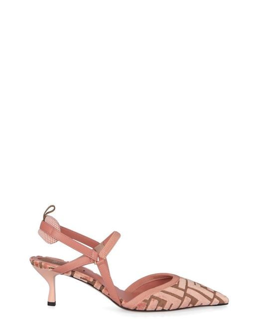 Fendi Pink Colibrì Lite Pointy-Toe Slingbacks