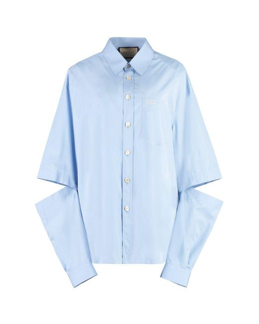 Gucci Blue Poplin Shirt