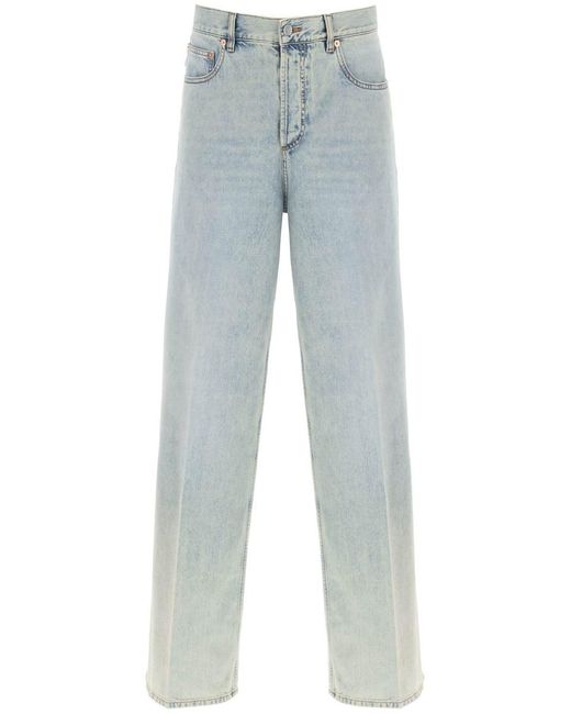 Valentino Garavani Blue Oversized Jeans With V Detail for men