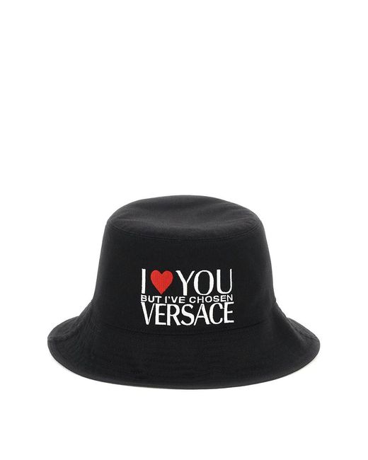 Versace Black Fisherman Hat "I ♡ You But..."