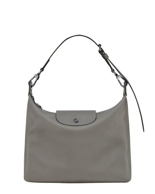 Longchamp Gray Borsa A Spalla "Le Pliage Xtra" Medium