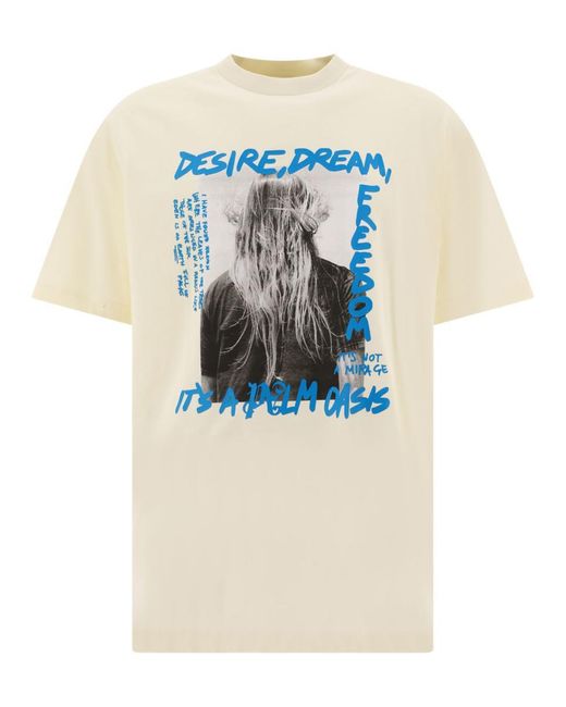 Palm Angels Blue "Palm Oasis" T-Shirt for men