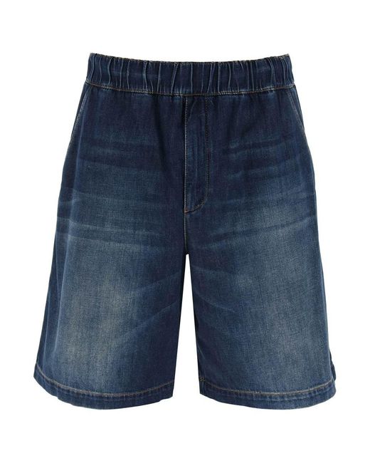 Valentino Garavani Blue Light Denim Shorts for men