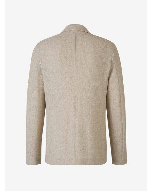 Harris Wharf London Natural Cotton Textured Blazer for men