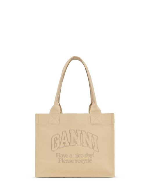 Ganni Natural Large Easy Shopper Bags