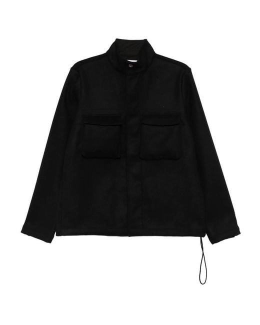 RANRA Black Hearth Full Zip Wool Jacket for men