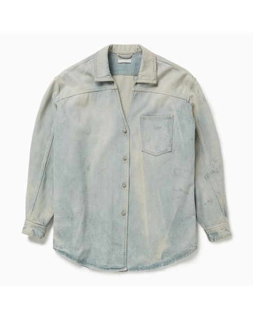 1989 STUDIO Gray Light Denim Overshirt for men