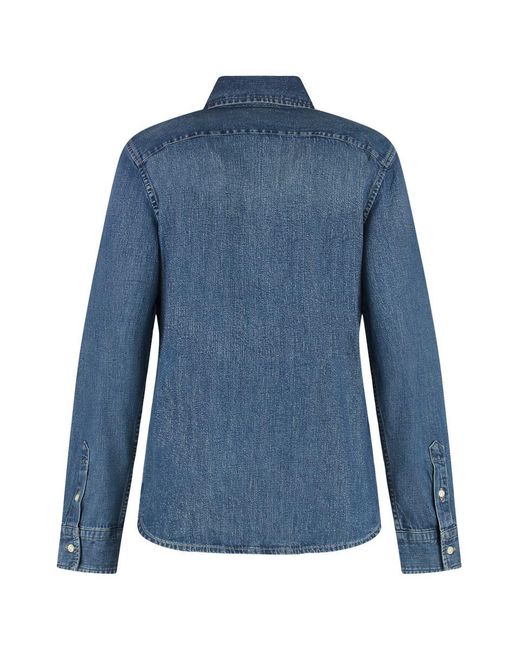 Polo Ralph Lauren Blue Logo Detail Denim Shirt