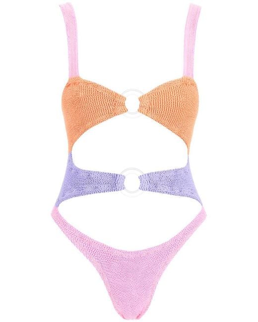 Reina Olga White One-Piece Corset Color-Block