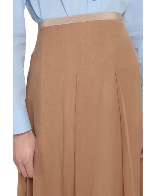 Gucci Brown Silk Midi Skirt