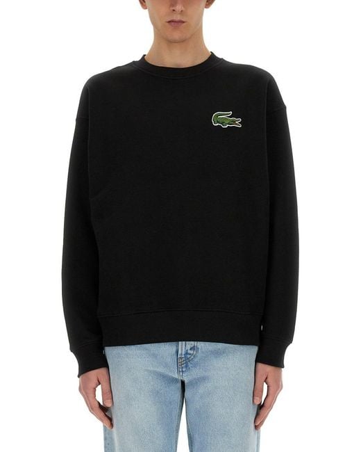 Lacoste Black Sweatshirt With Logo for men