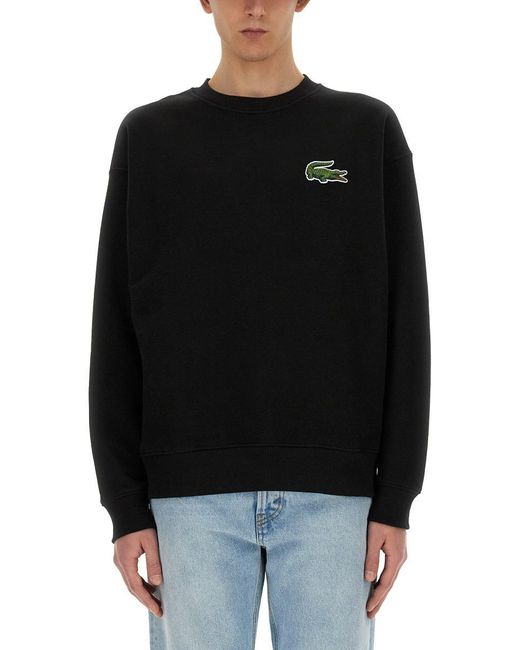 Lacoste Black Sweatshirt With Logo for men