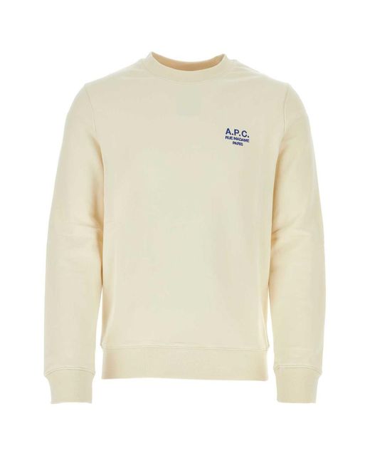 A.P.C. Natural Cream Cotton Rider Sweatshirt for men