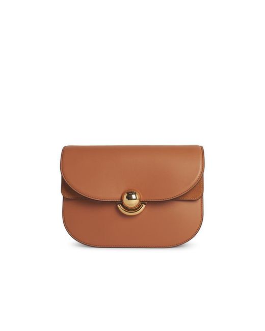 Furla White 'sphere' Small Brown Leather Crossbody Bag