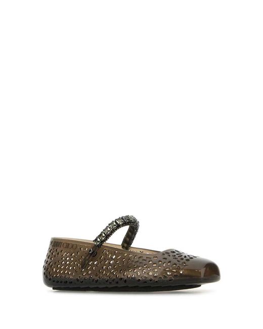 フラットシューズ JIMMY CHOO Slate Rubber The Jelly Ballerinas Jimmy Choo Slate Rubber The Jelly Ballerinas In Black | ModeSens