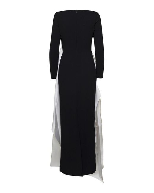 Solace London Black And Long Dress With Train