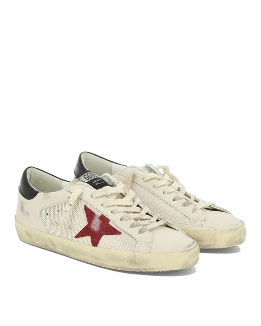 Golden Goose Deluxe Brand Pink And Pomegranate Leather Super Star Sneakers for men