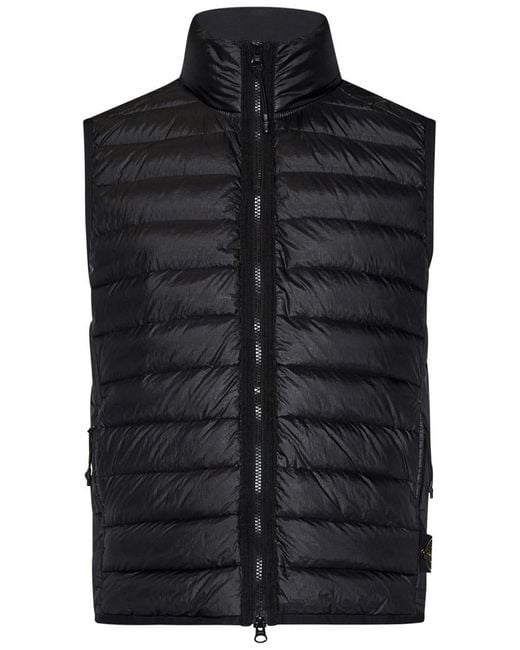 Stone Island Black Down Jacket for men