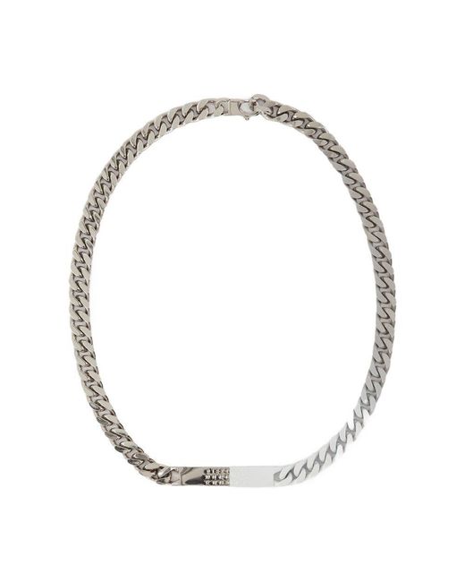 ネックレス・ペンダント Mm6 By Maison Margiela Minimal Logo Id Tag Necklace - l Silver Brass Minimal Logo Necklace by MM6 Maison Margiela on