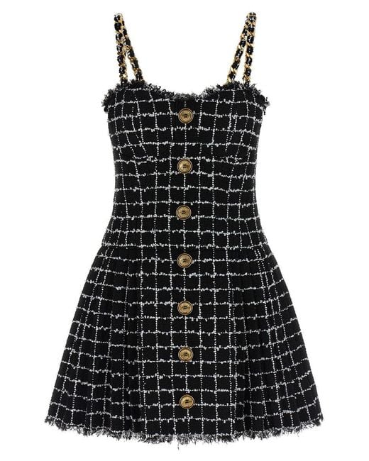 Balmain Black Tweed Dress