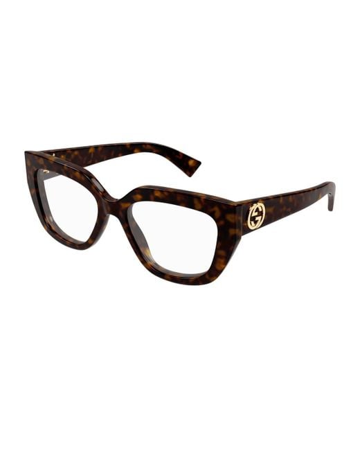 Gucci Brown Gg1847O Linea Emblem Eyeglasses