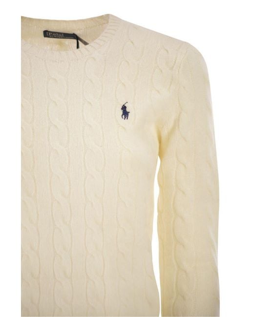Polo Ralph Lauren Natural Plaited Wool And Cashmere Crew-Neck
