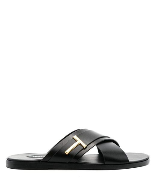 Tom Ford Black Preston Slide Sandals for men