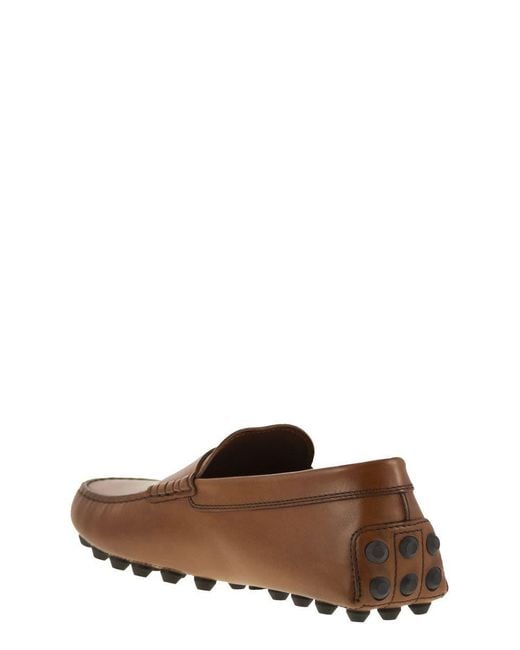 Tod's Brown Gommino Bubble Leather for men