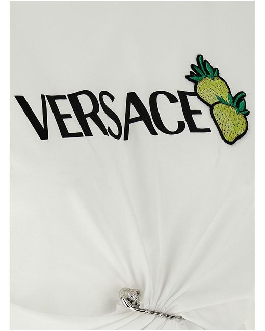 Versace Gray 'Strawberry Patch' T-Shirt
