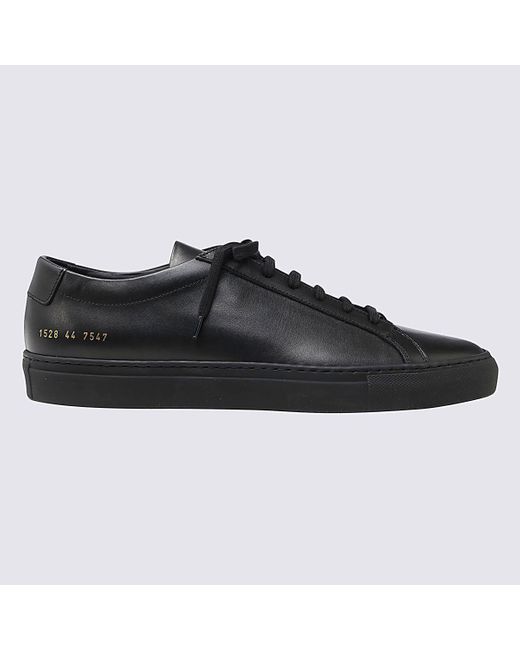 Common Projects Black Leather Original Achilles Sneakers for men