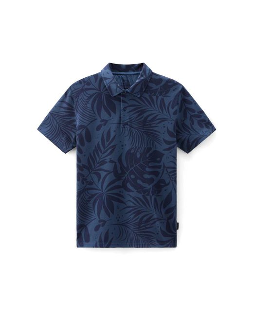 Woolrich Blue Tropical Overdyed Polo for men