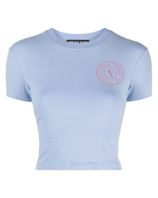 Versace Blue Logo Print T-Shirt