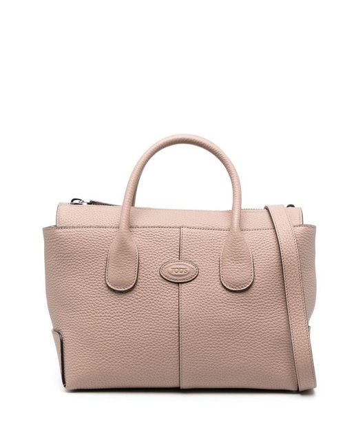 Tod's Pink Leather Tote Bag
