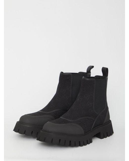 Gucci Black Woman's GG Ankle Boot