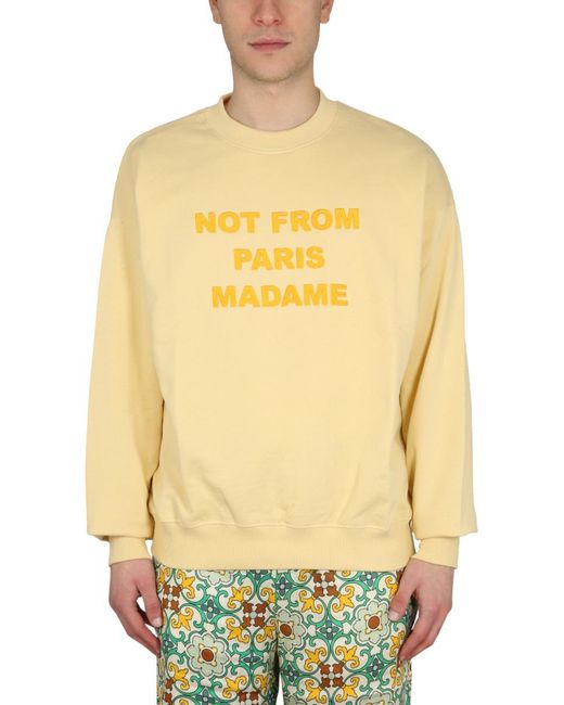 Drole de Monsieur Yellow Slogan Sweatshirt for men