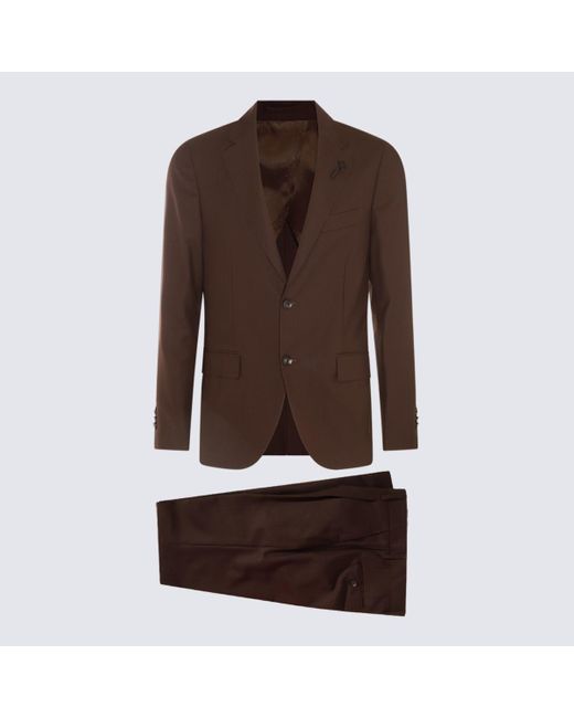 Lardini Brown Wool Suits for men