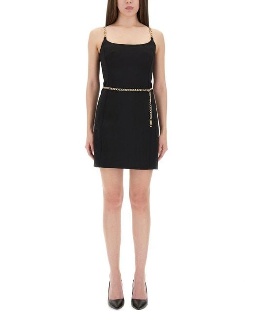 MICHAEL Michael Kors Black Bustier Minidress With Waist-Cinching Belt
