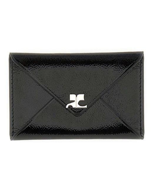 Courreges Black Card Holder With Logo