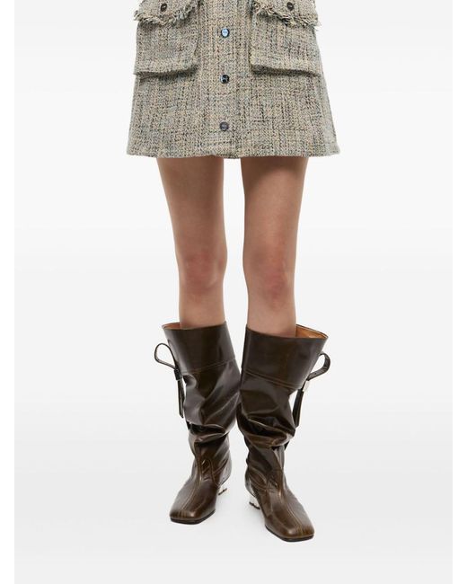 Ganni Brown Dark Knee-High Boots