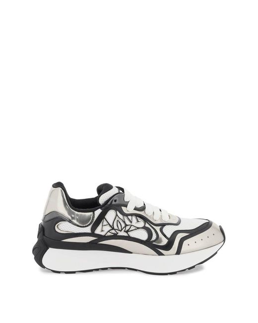 Alexander McQueen White Leather Sprint Runner Sneakers for men