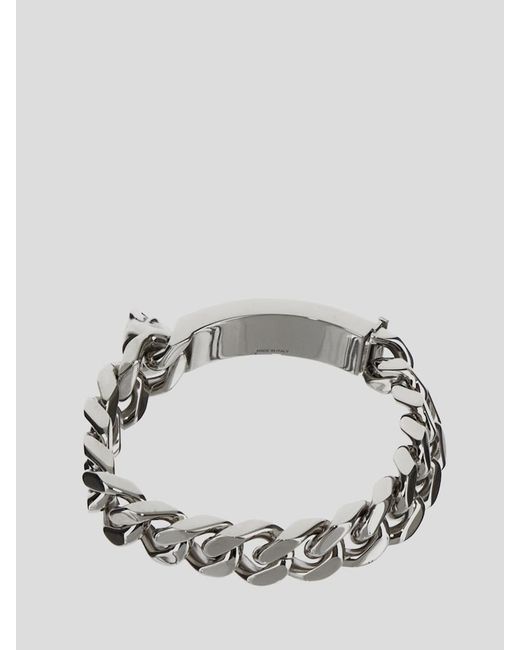Alexander McQueen Gray Identity Chain Bracelet for men