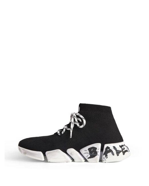 Balenciaga Black Speed 2.0 Graffiti Sneakers for men