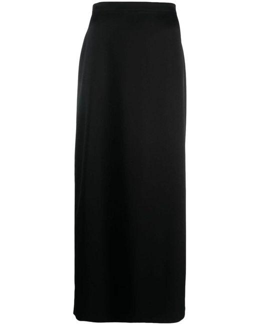Lanvin Black Long Satin Skirt