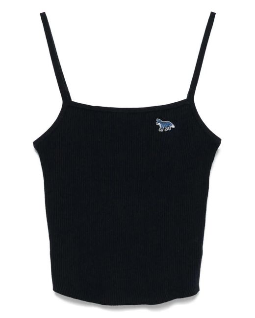 Maison Kitsuné Black Fox Pattern Tank Top