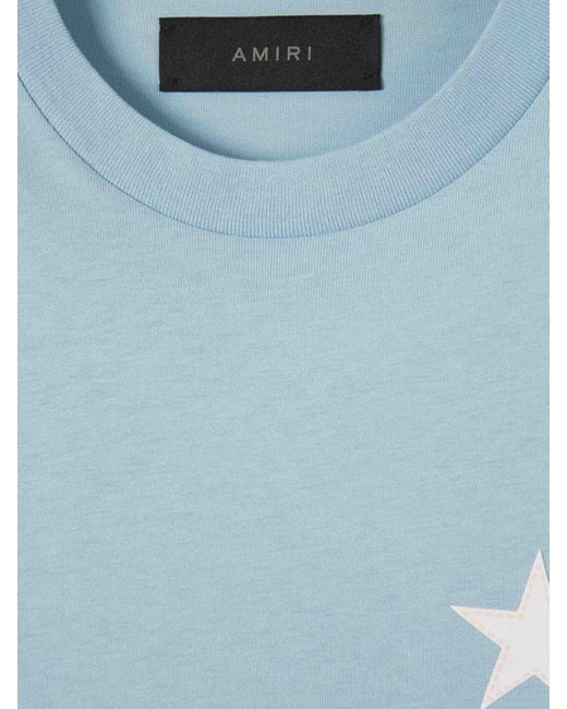 Amiri Blue Three Star T-Shirt for men