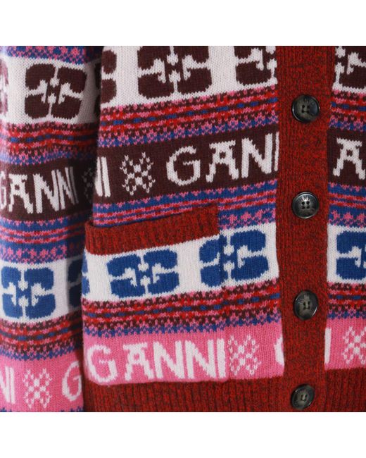 Ganni Red Wool Knitwear