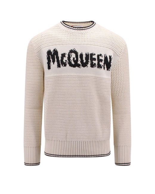 Alexander McQueen White Sweaters for men