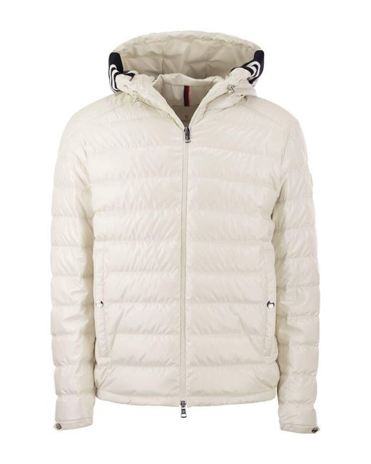 Moncler White Cornour - Short Down Jacket With Hood for men