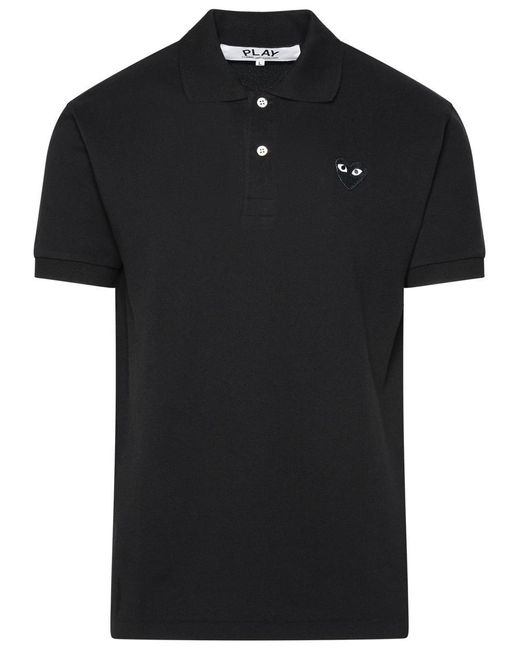 COMME DES GARÇONS PLAY Black Cotton Polo Shirt for men