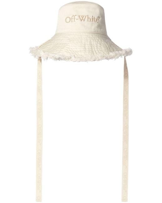 Off-White c/o Virgil Abloh White Over Logo-embroidered Bucket Hat